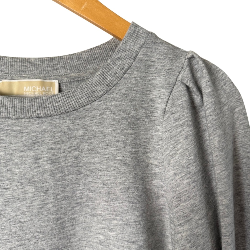 Michael‎ Kors Gray Puff Sleeve Lightweight Sweatshirt Pullover Top Size S - Picture 4 of 9